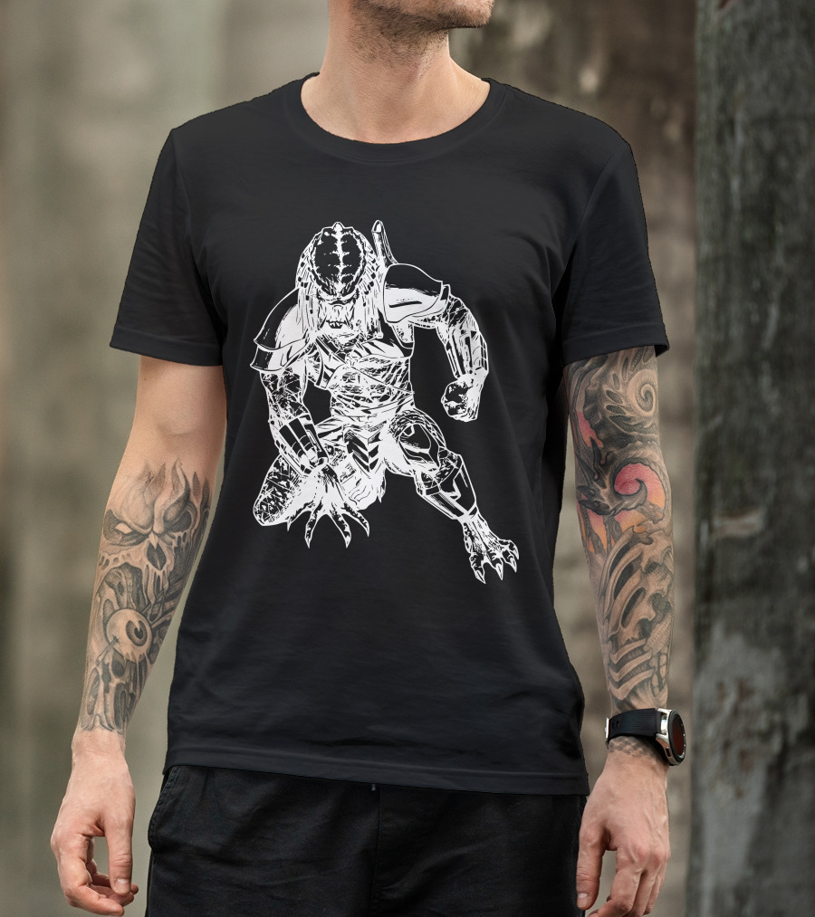 Predator 3W Alien Warrior Kneeling Pose T-Shirt