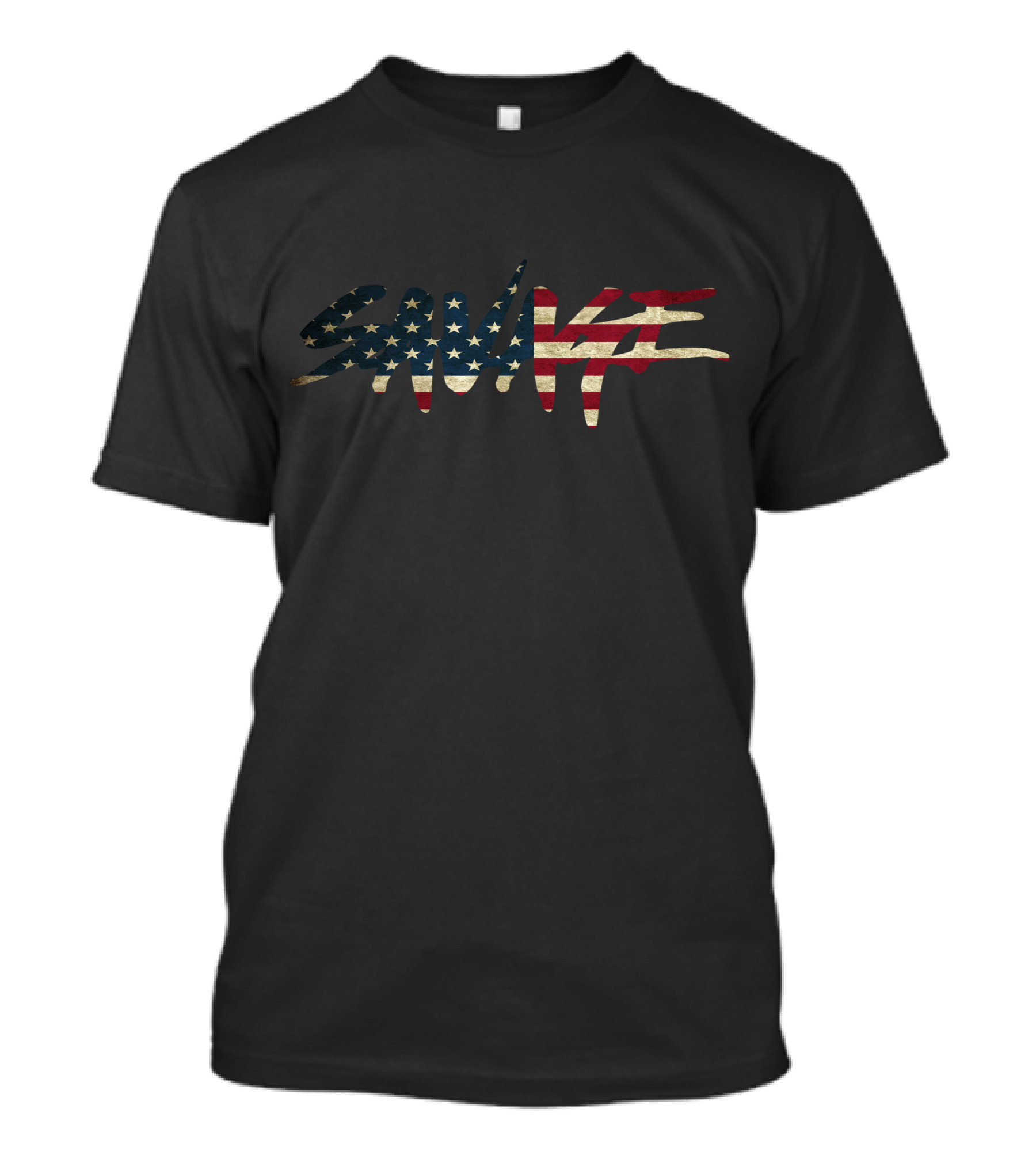 Savage Text In American Flag Colors T-Shirt