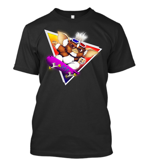 Gizmo 80s Retro Skateboarding Triangular T-Shirt
