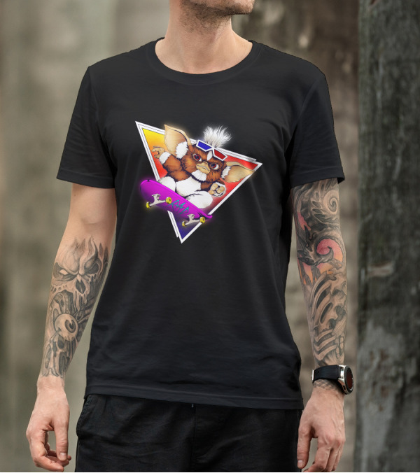 Gizmo 80s Retro Skateboarding Triangular T-Shirt
