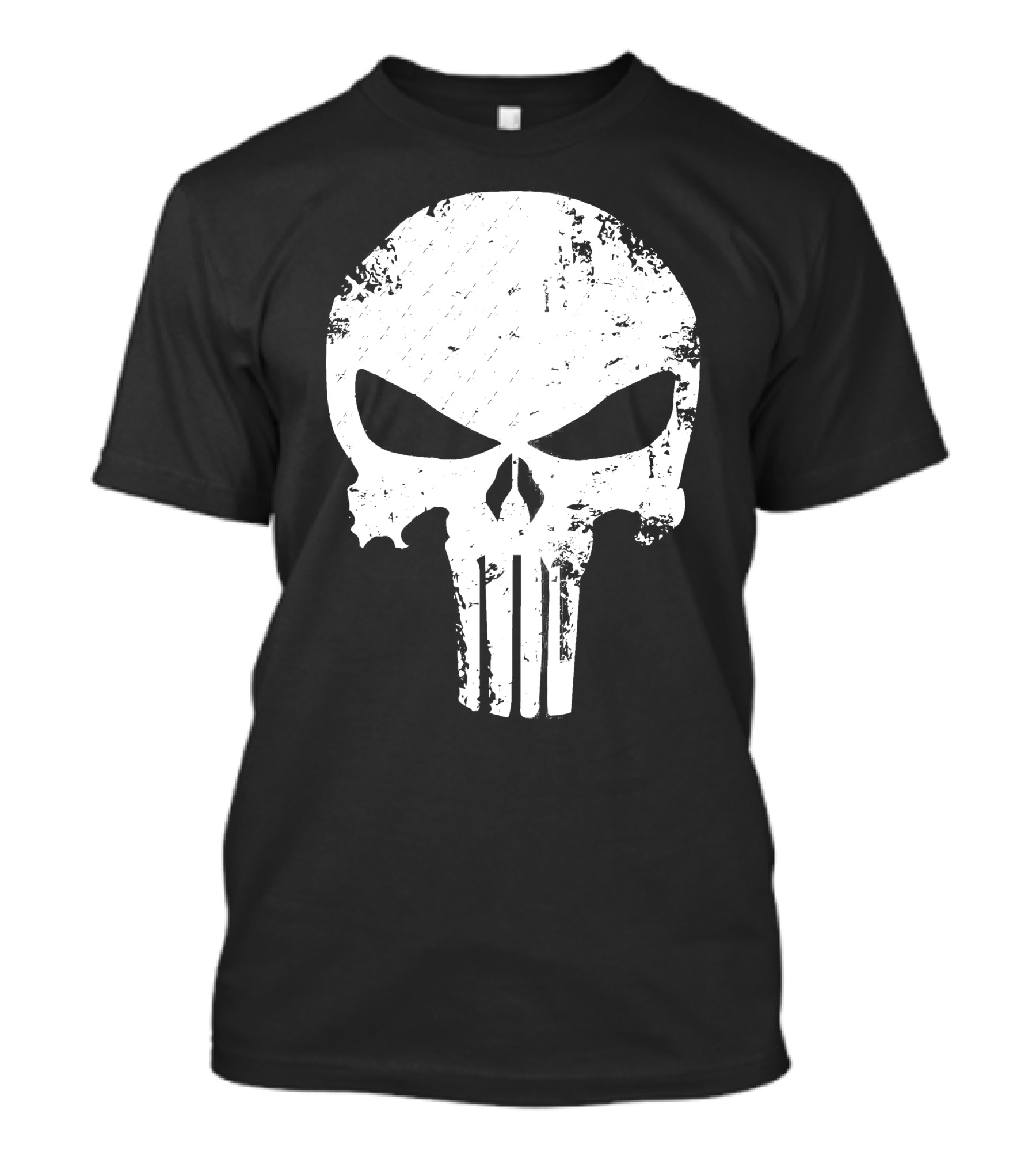 Punisher Skull Distressed White T-Shirt