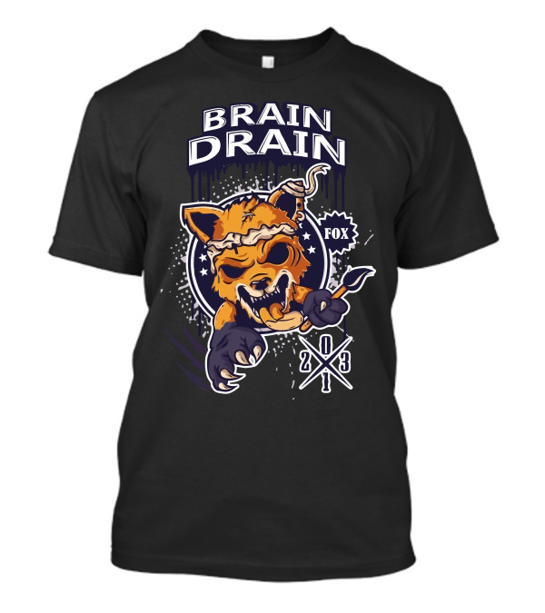 Brain Drain Fox 203 Artist Zombie Fox T-Shirt