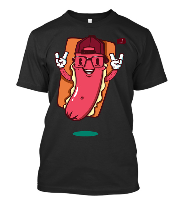 Cool Hotdog Rocking Cap And Sunglasses T-Shirt