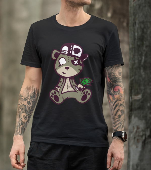 Crew Five Hustla Bear Money Snapback Cap T-Shirt