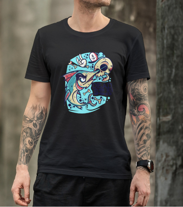 DEAD SEA Monster Fish Skeleton Anchor T-Shirt