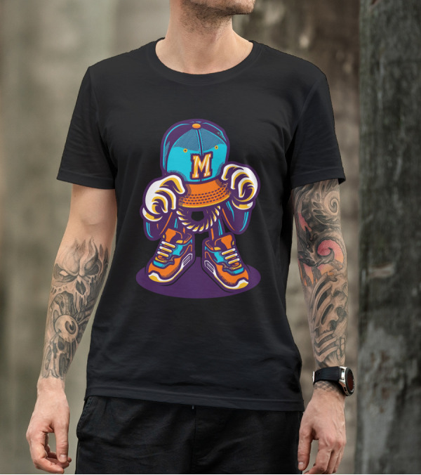 M Cap Vibe DJ Cool Style Sneaker Fusion T-Shirt