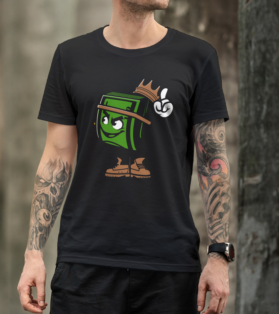 Dollar King Crowned Money Character With Boots T-Shirt