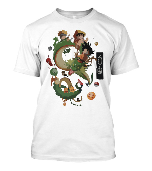 Dragon Freedom Anime Crossover Shenron Ball Capsule Icons T-Shirt