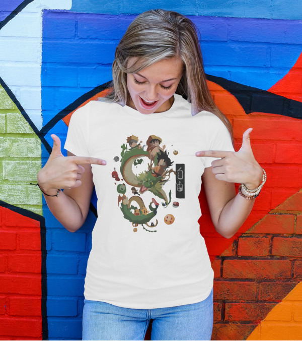 Dragon Freedom Anime Crossover Shenron Ball Capsule Icons T-Shirt