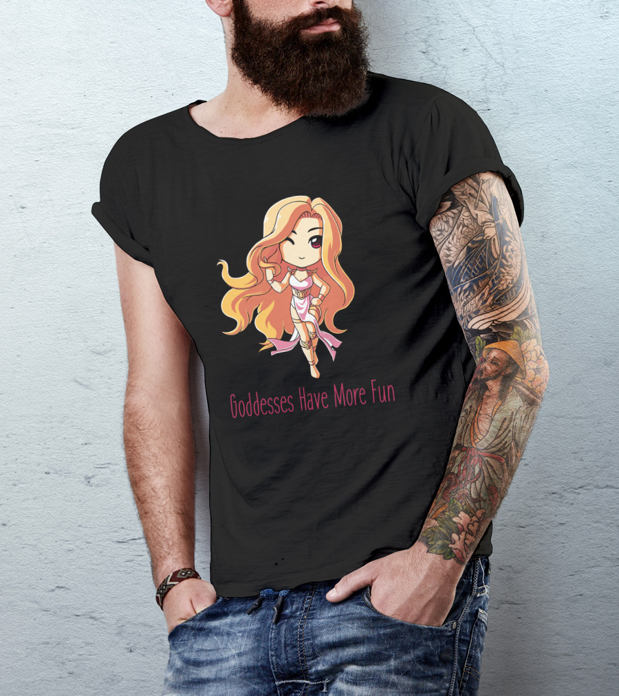 Goddesses Have More Fun Chibi Anime Style Character T-Shirt
