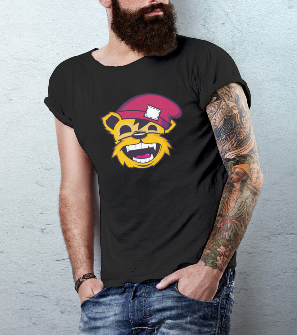 Hhaa Smiling Cartoon Bear With Red Hat T-Shirt