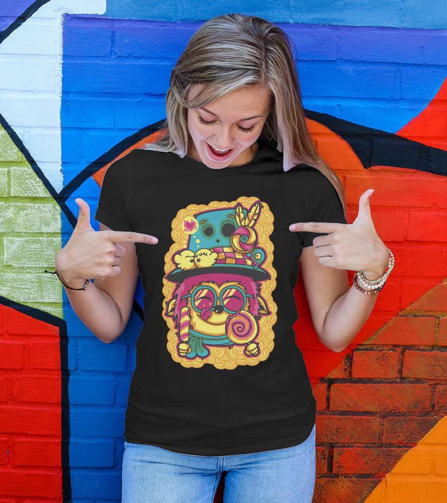 I Love Candy Cool Monster With Lollipops And Hat T-Shirt