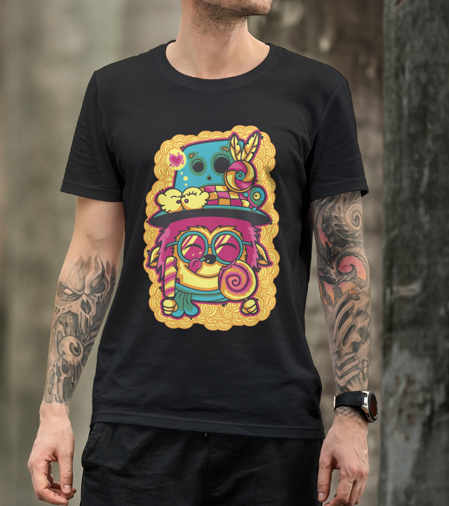 I Love Candy Cool Monster With Lollipops And Hat T-Shirt