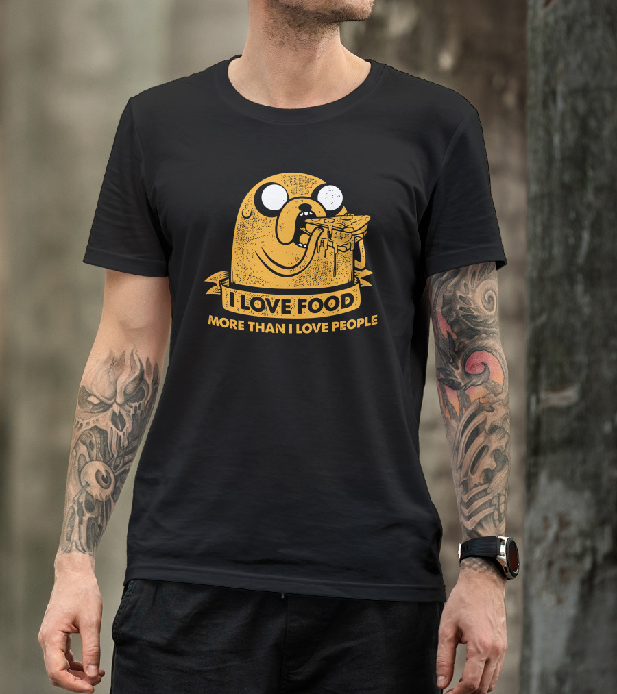 I Love Food More Than I Love People Pizza Eating Dog T-Shirt