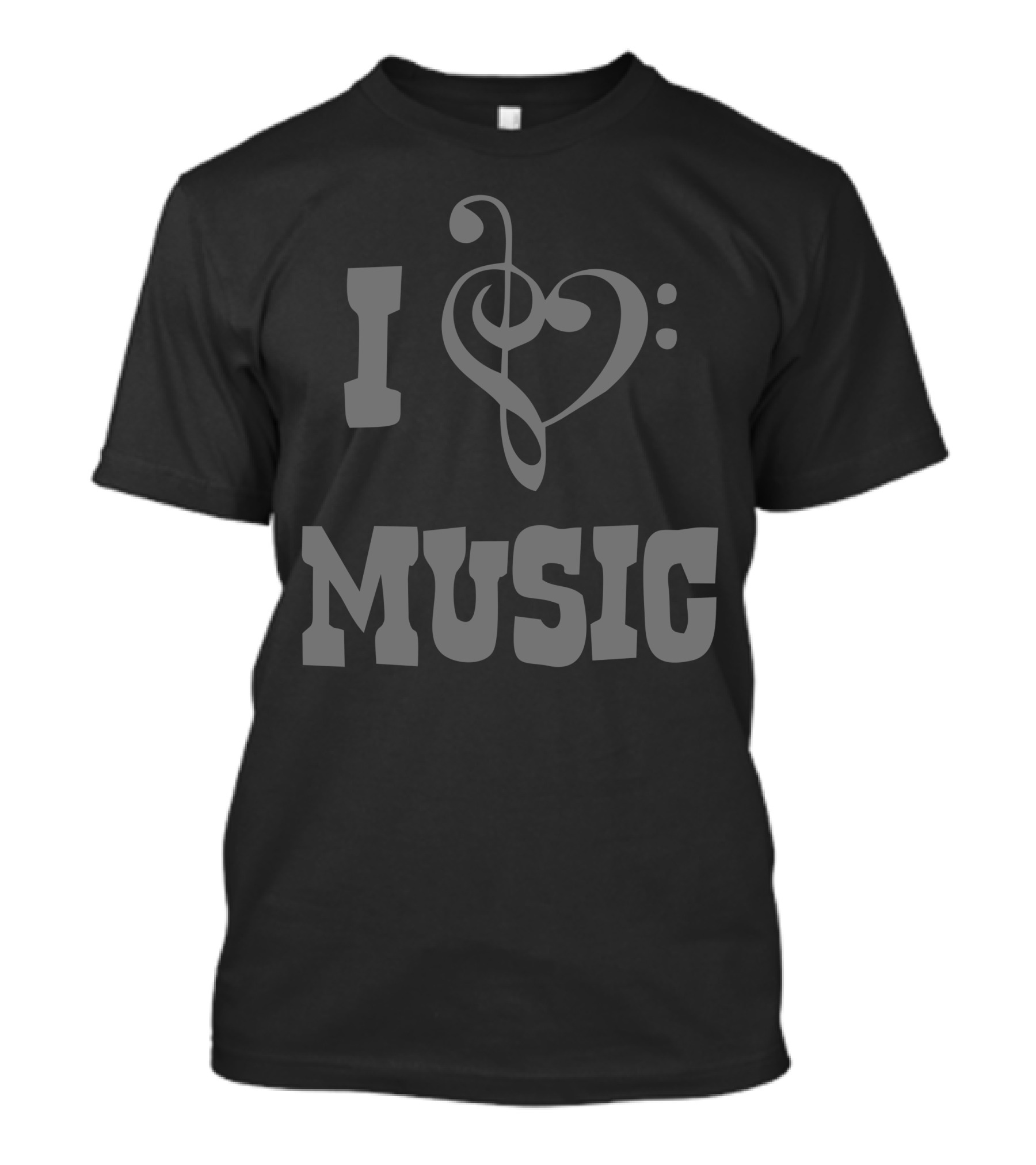 I Heart Music With Treble Clef And Bass Clef T-Shirt