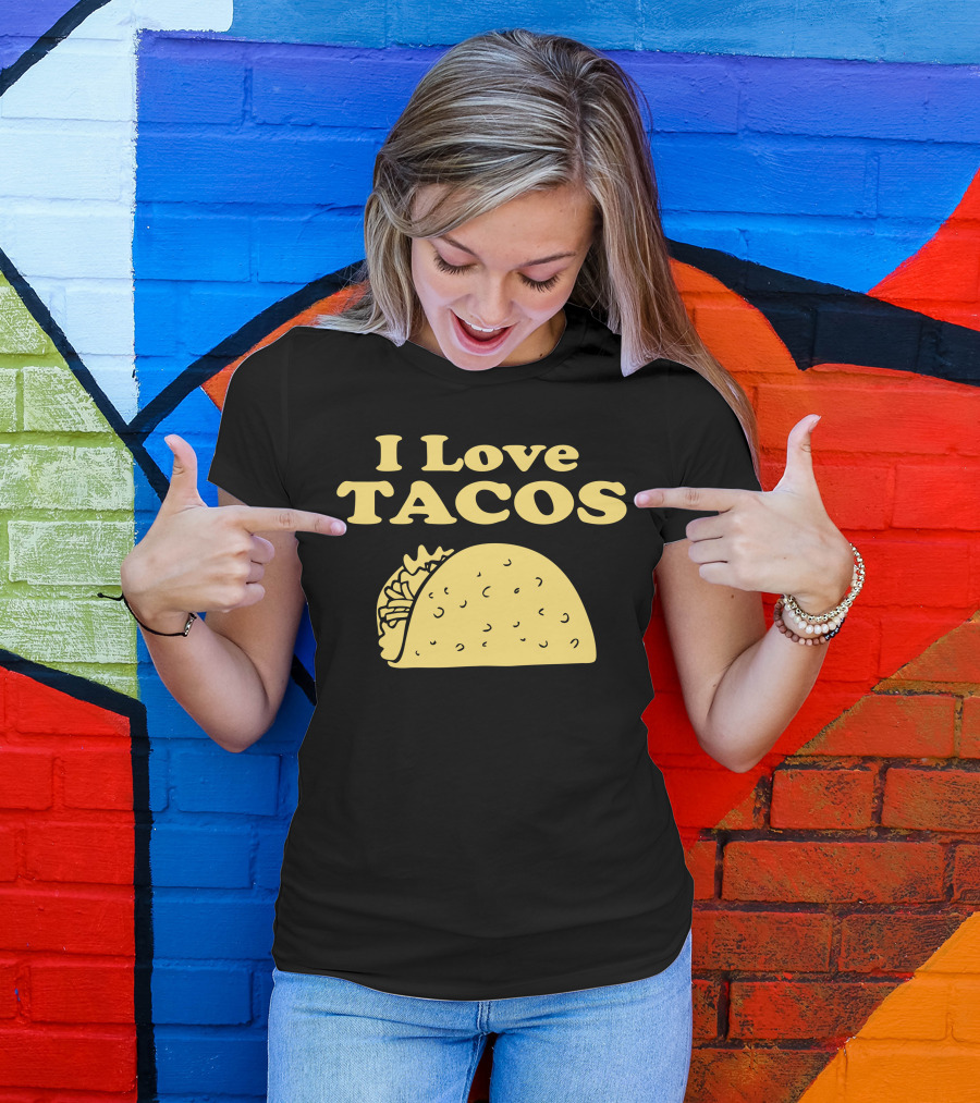I Love Tacos Yellow Taco T-Shirt