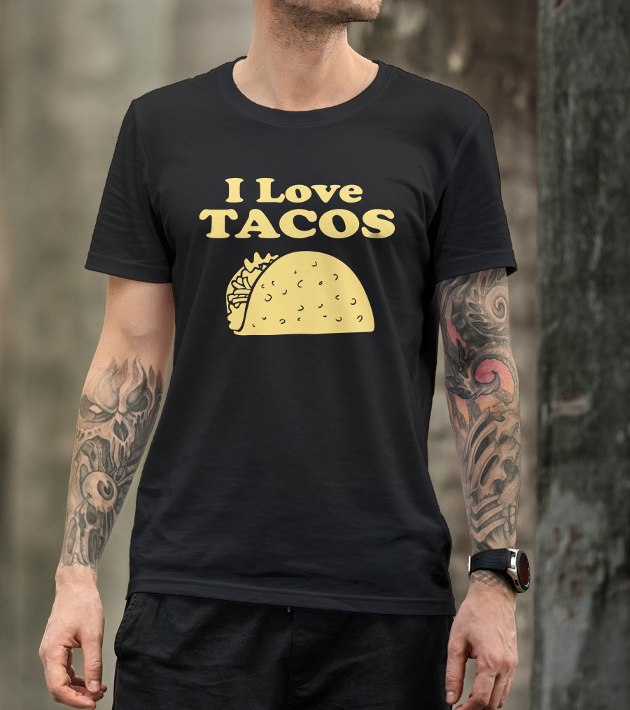 I Love Tacos Yellow Taco T-Shirt