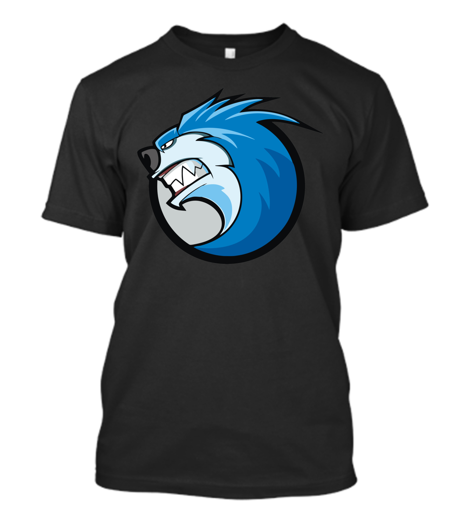 Ice Monster Fierce Blue Creature Emblem T-Shirt