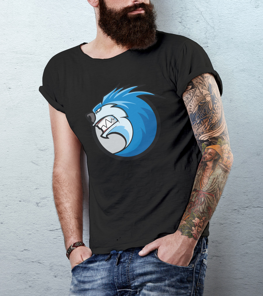 Ice Monster Fierce Blue Creature Emblem T-Shirt