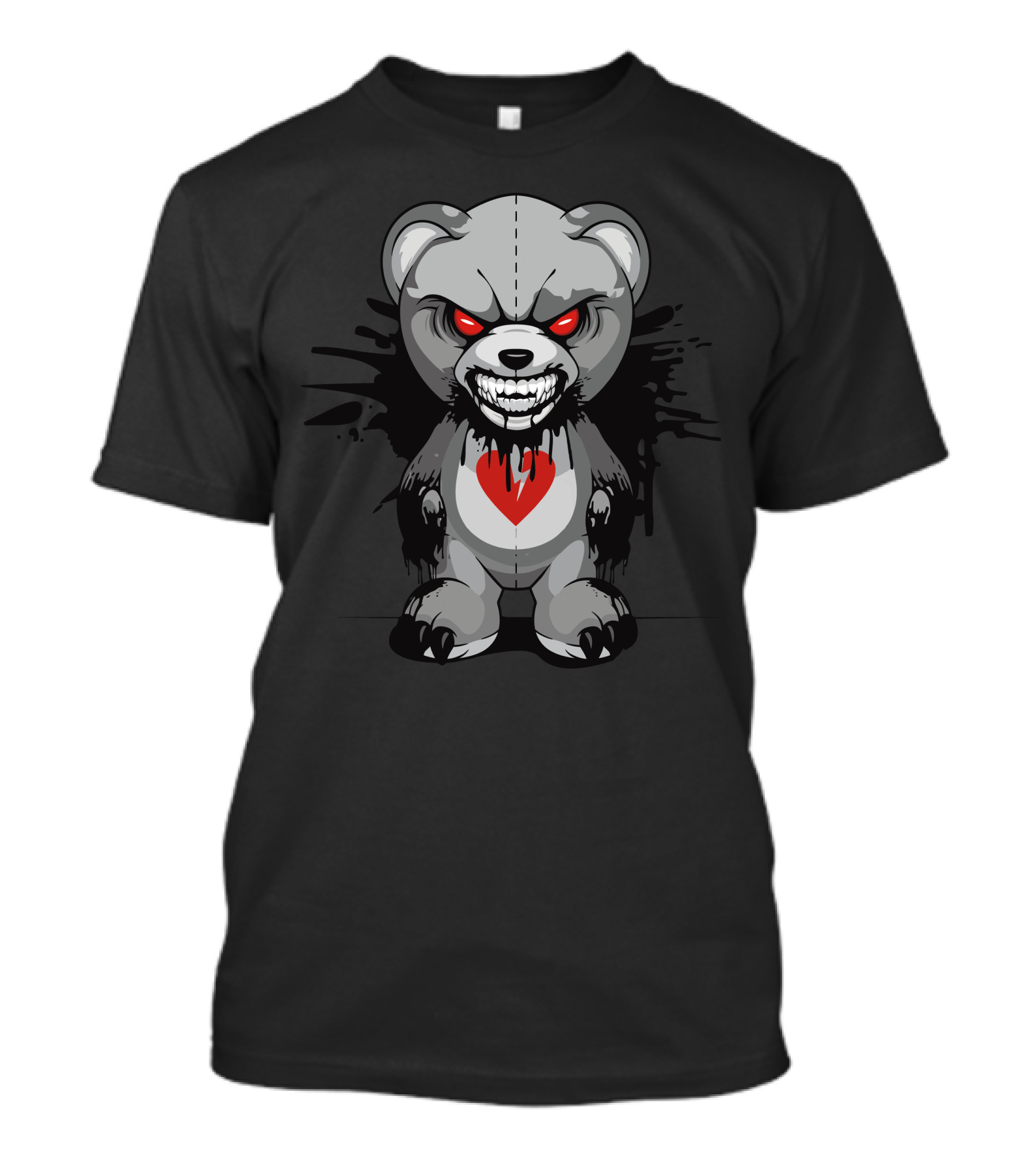 Iconburningeyestudios Evil Teddy With Heart And Red Eyes T-Shirt