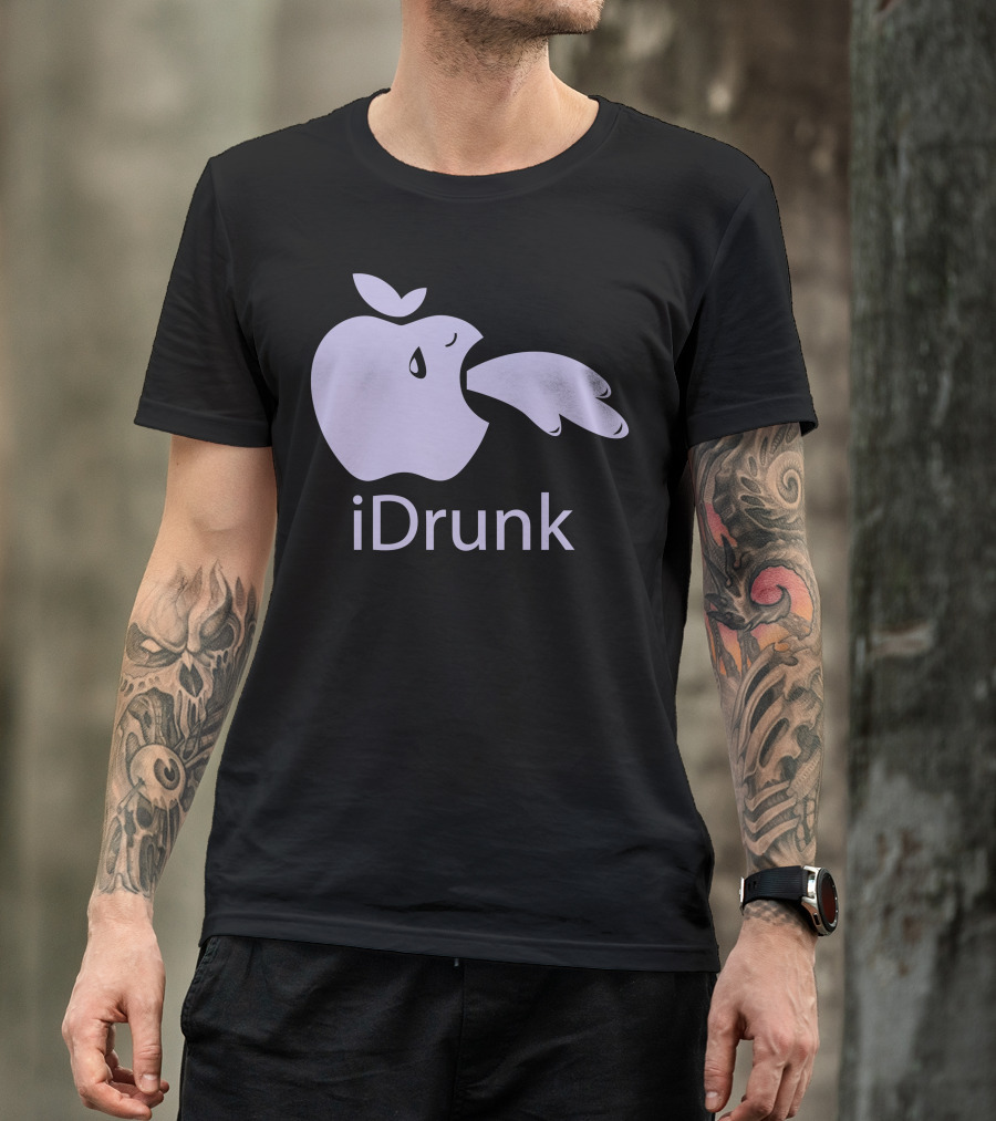 Idrunk Apple Parody With Purple Vomiting T-Shirt