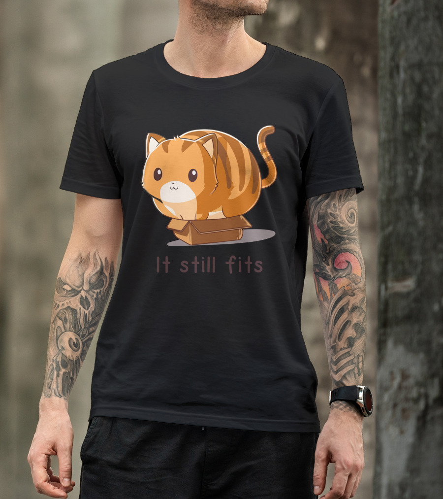 It Still Fits Cute Orange Cat In Box T-Shirt