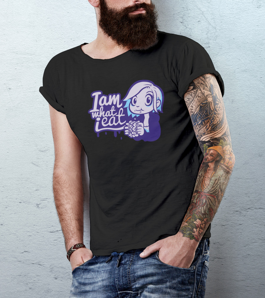 I Am What I Eat Cute Brain Foodie Cartoon T-Shirt
