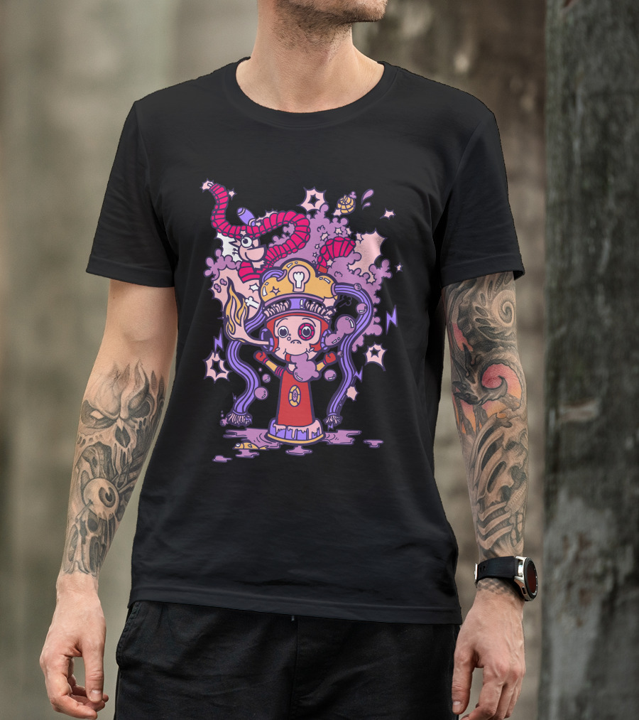 Ignite You Robot Fire Magic With Tentacle And Smoke Fantasy T-Shirt