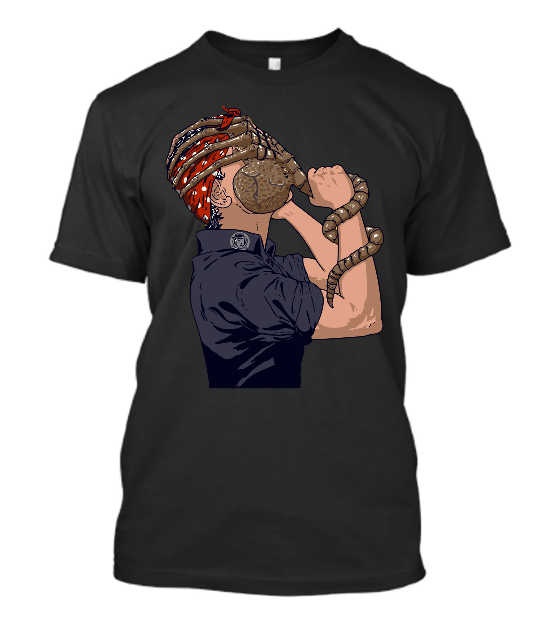 In Space No One Can Hear You Scream Facehugger Bandana Retro Style Alien Fusion T-Shirt