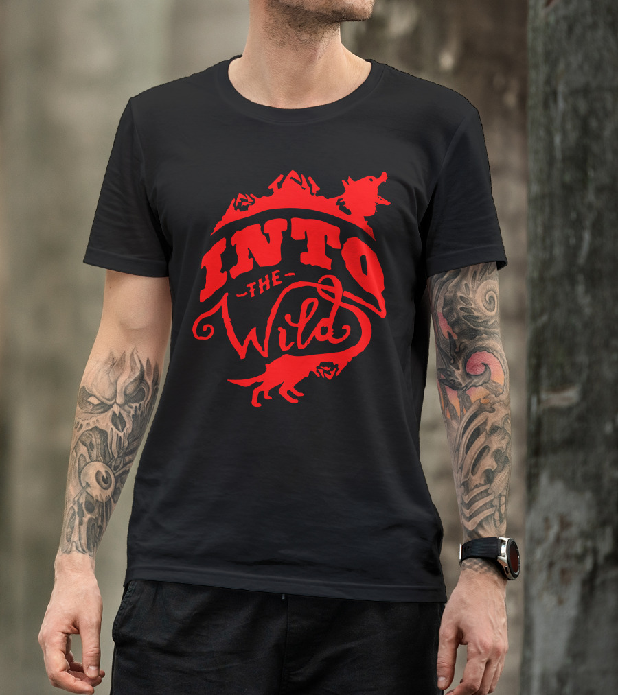 Into The Wild Wolf And Mountain Adventure T-Shirt
