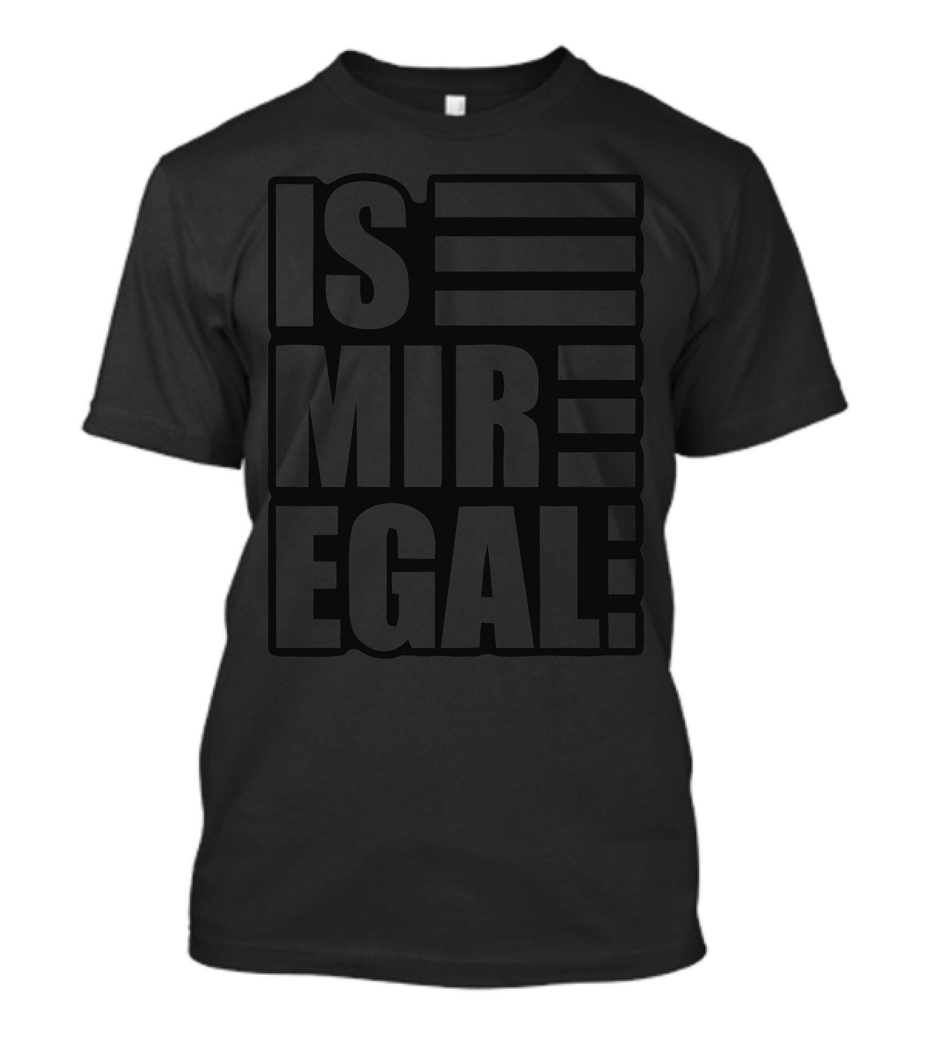 IS MIR EGAL Bold Block Letters Text T-Shirt