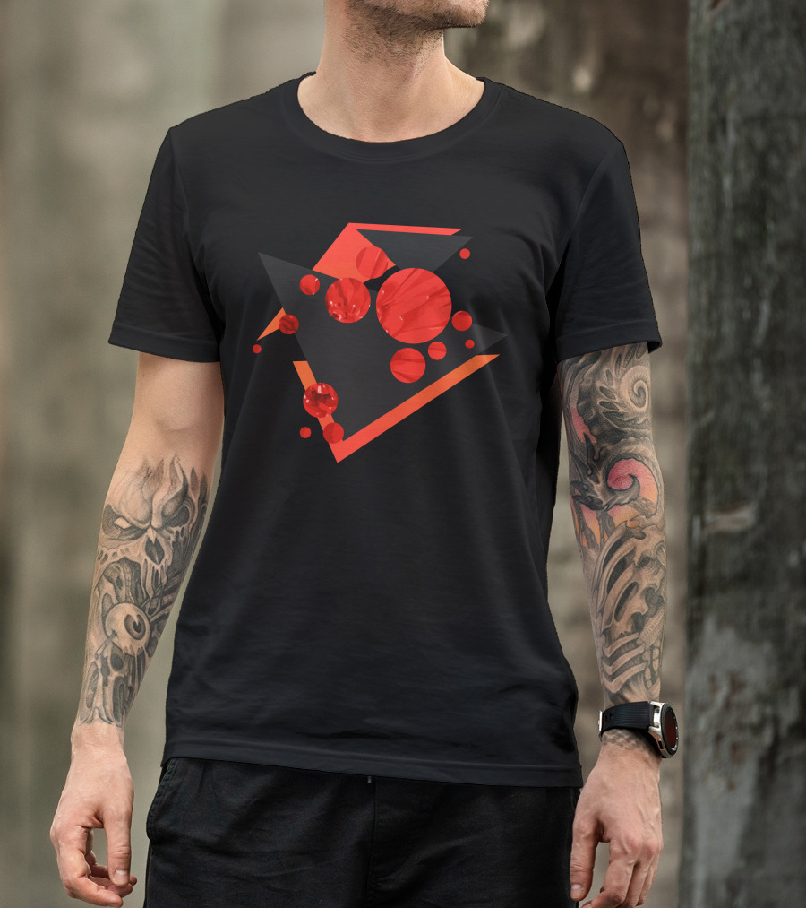 It Was All Red Geometric Abstract Circles And Triangles T-Shirt