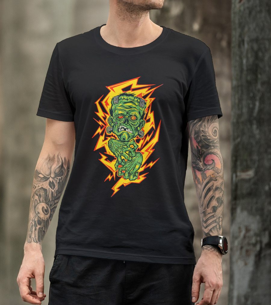 ItS Alive Frankenstein Monster Electric Lightning Bolt T-Shirt