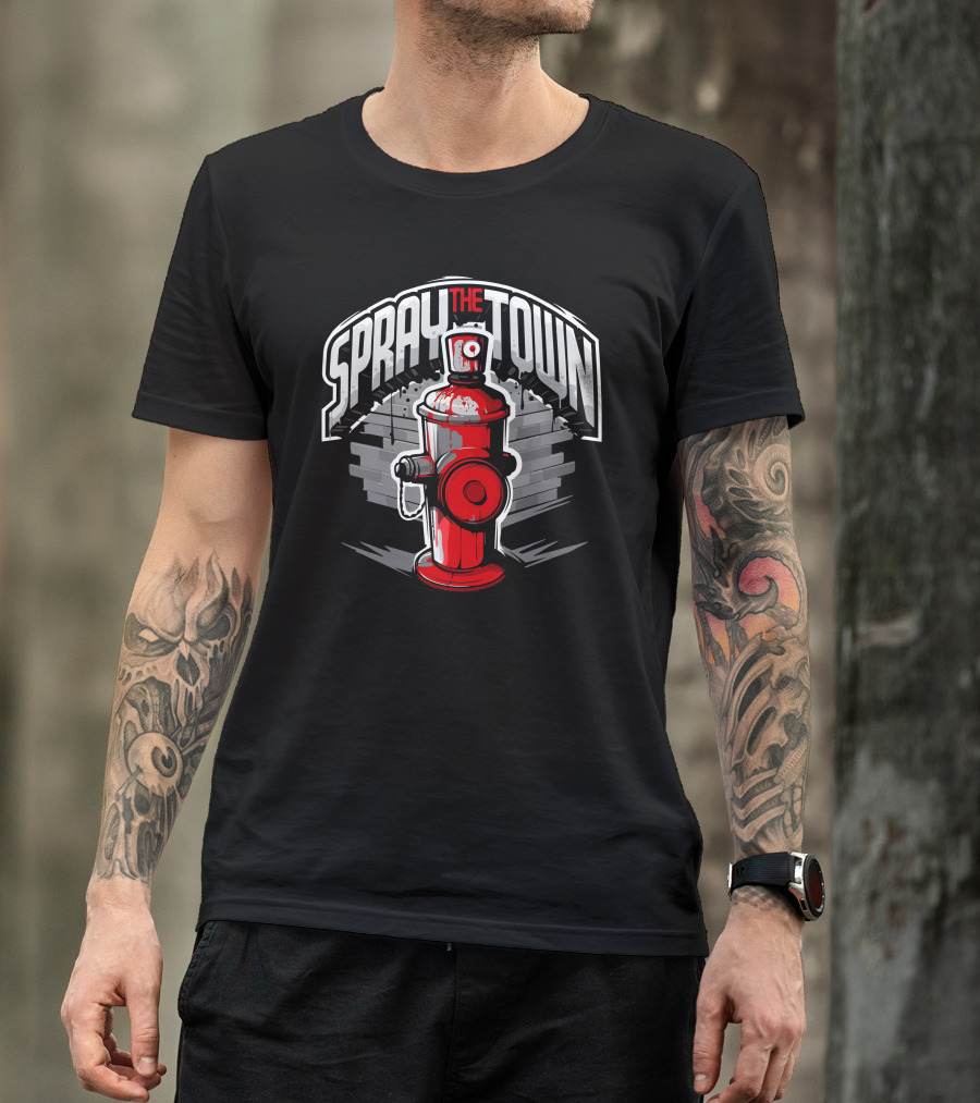 Spray The Town Red Fire Hydrant Street T-Shirt