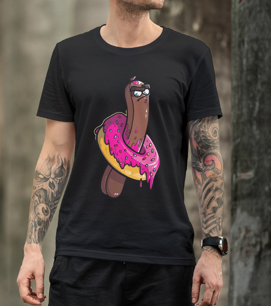 Donut Ice Cream Character Stickers T-Shirt
