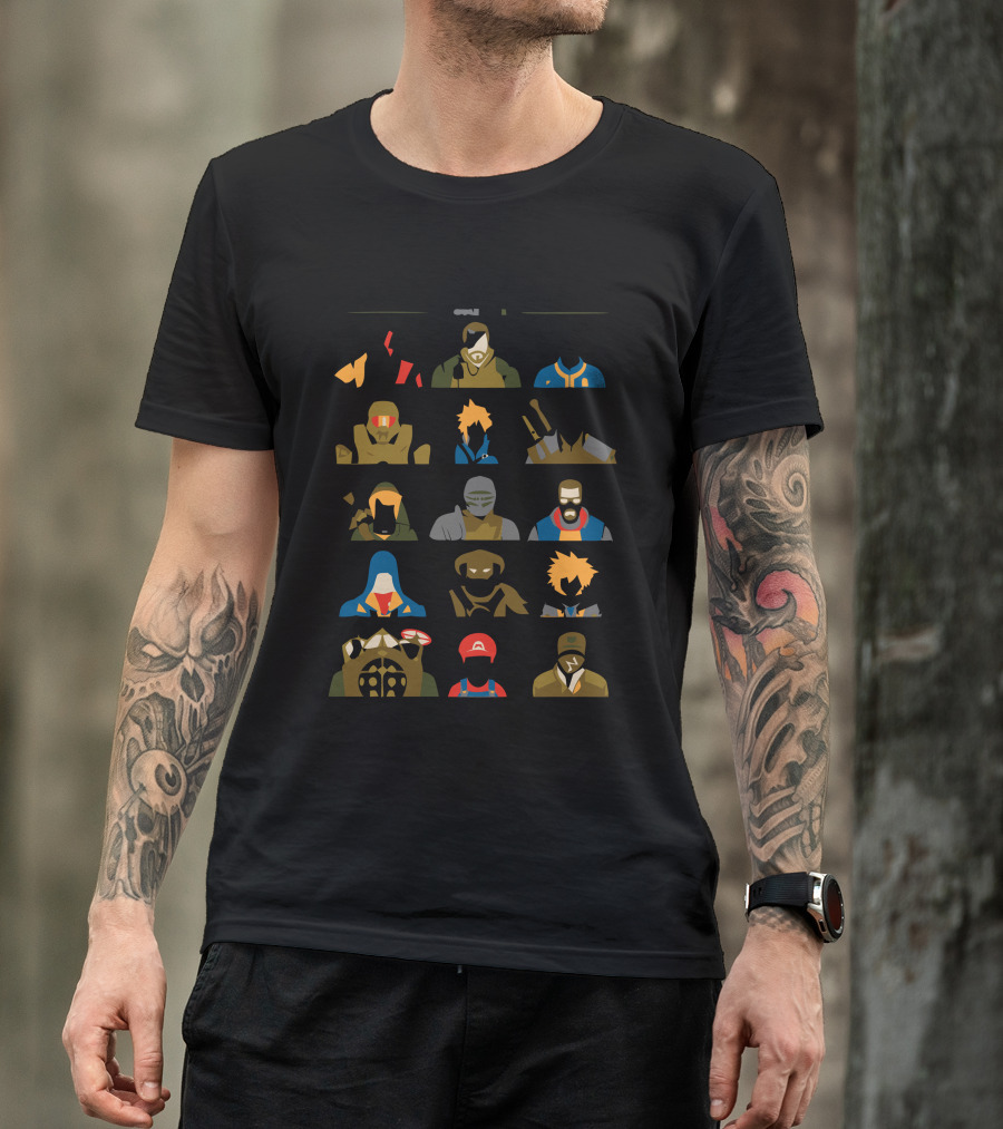 Life Is A Game Iconic Gaming Characters Collection T-Shirt