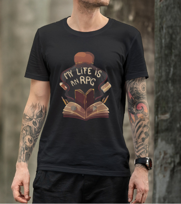 My Life Is An RPG Book Backpack Art Supplies T-Shirt