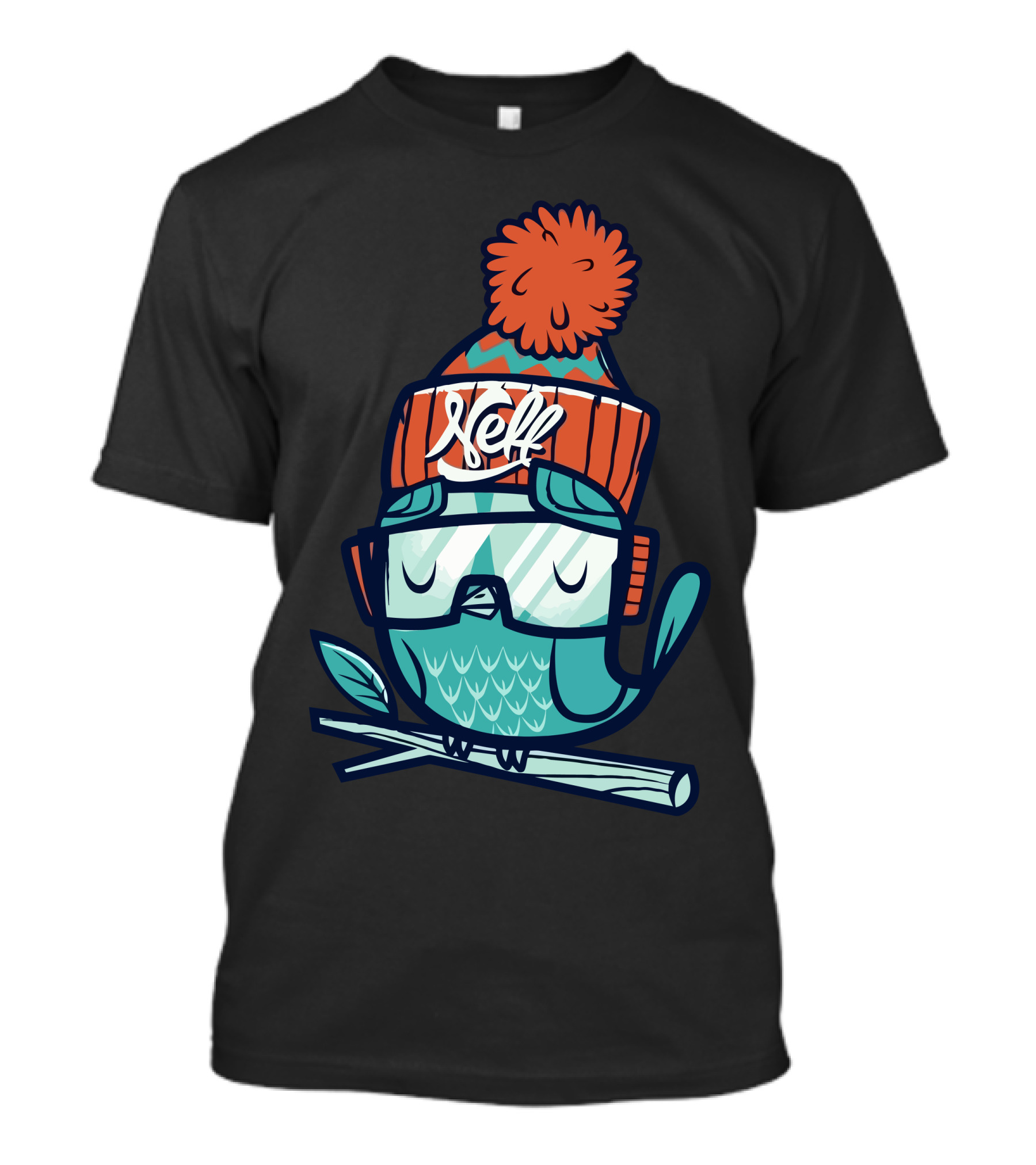 Neft Owl With Pom-Pom Beanie And Glasses T-Shirt