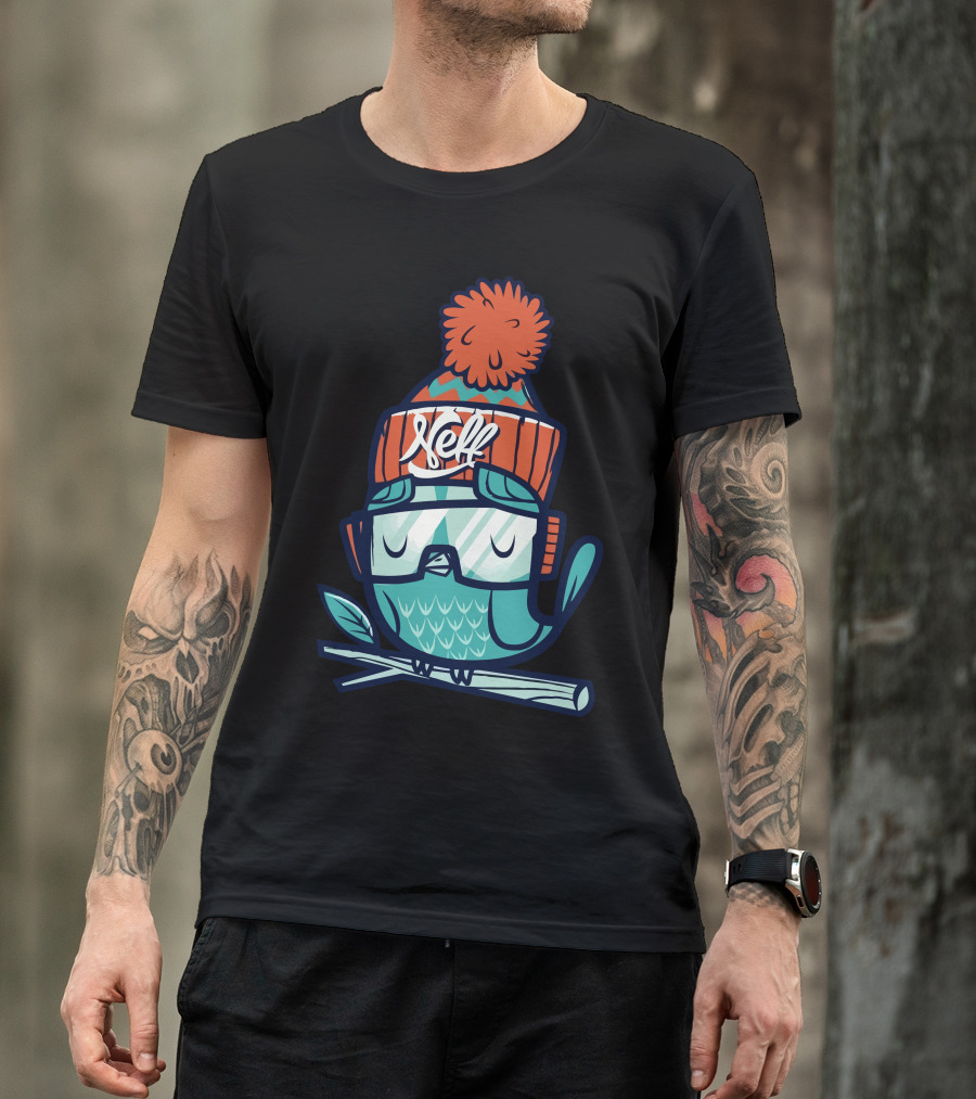 Neft Owl With Pom-Pom Beanie And Glasses T-Shirt