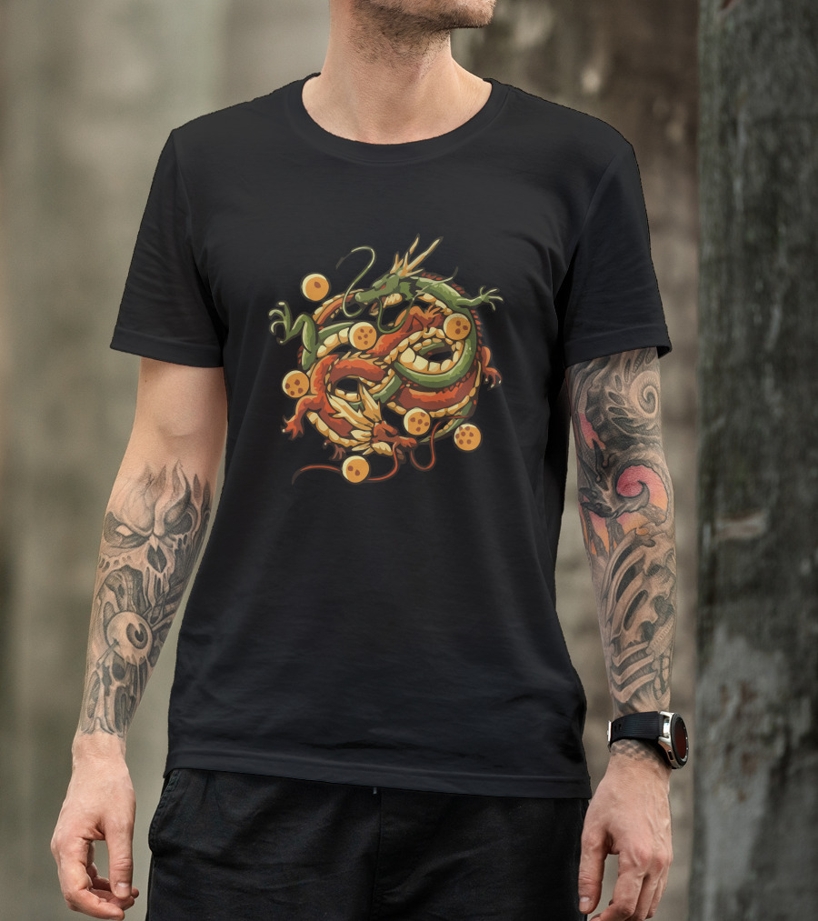 Neverending Dragonz Shenron And Dragon Balls Spiral Fusion T-Shirt