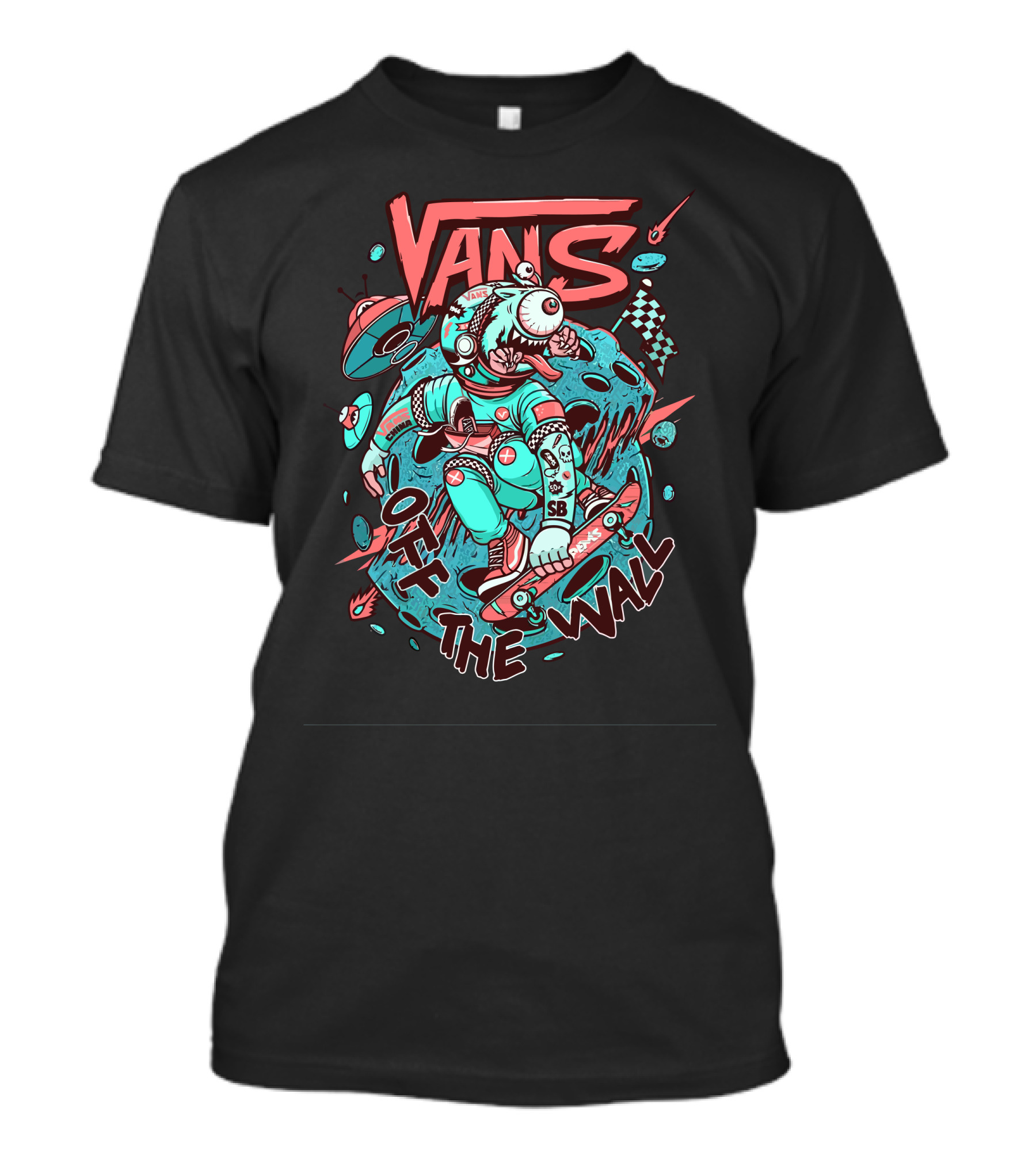 Vans Off The Wall Astronaut Skateboarding T-Shirt
