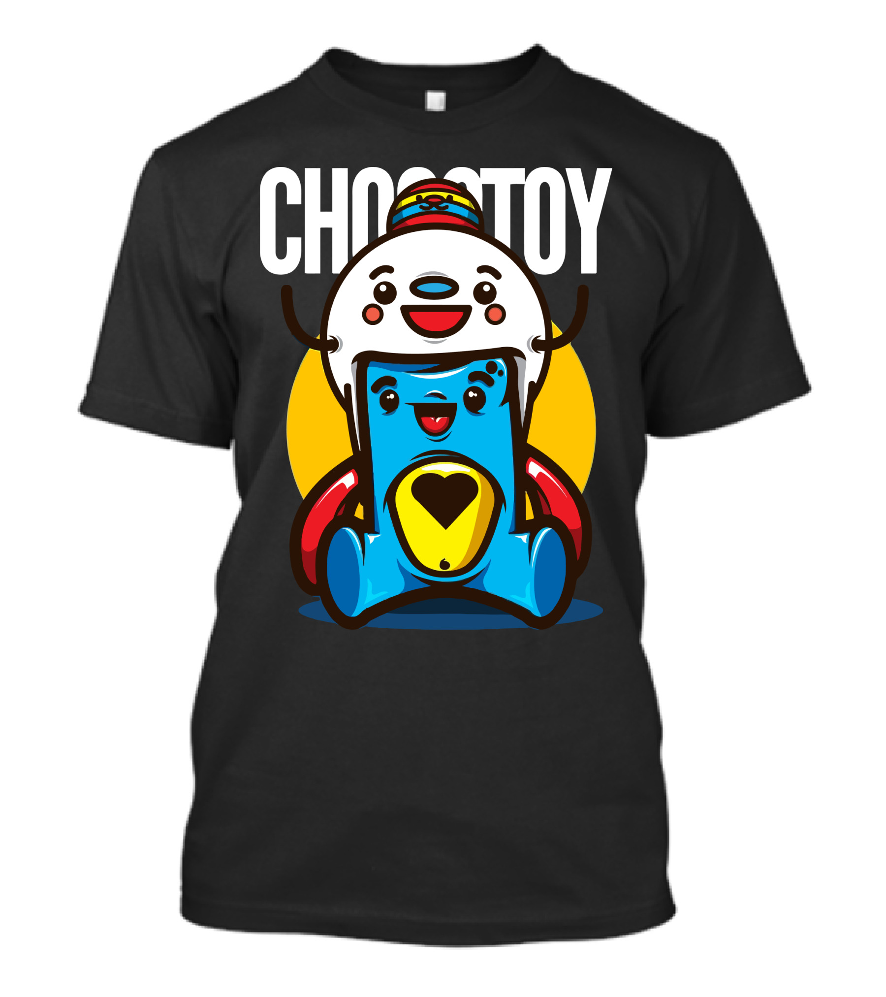 CHOCTOY Cute Character Heart T-Shirt