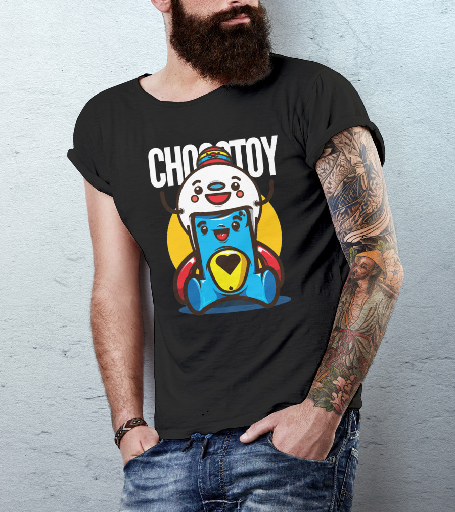CHOCTOY Cute Character Heart T-Shirt