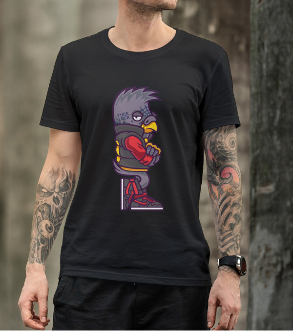 Practice Pigeon Rebel Graffiti Style Cartoon T-Shirt