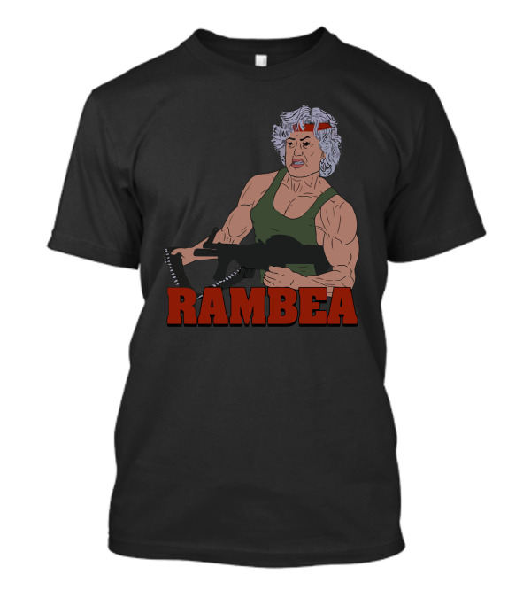 Rambea Granny With Bandana And Machine Gun T-Shirt
