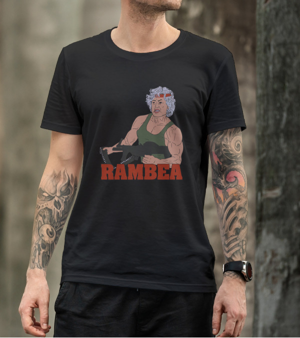 Rambea Granny With Bandana And Machine Gun T-Shirt