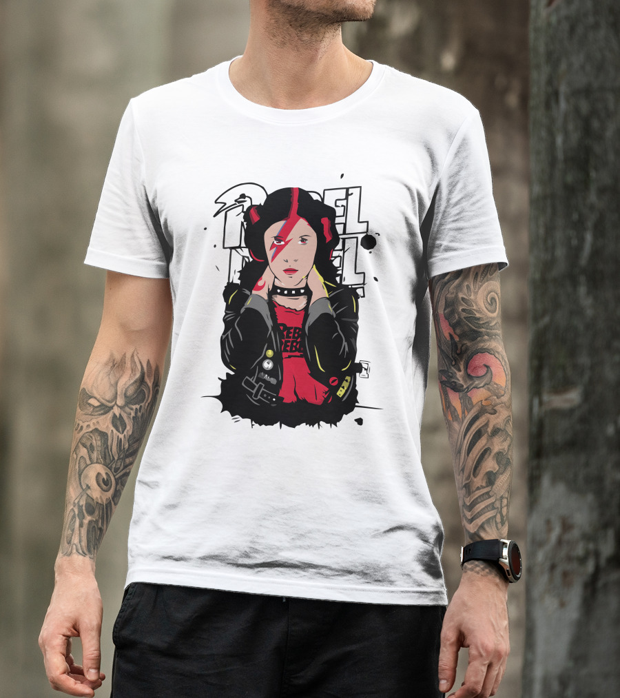 Rebel Princess With Lightning Bolt Makeup And Punk Jacket T-Shirt