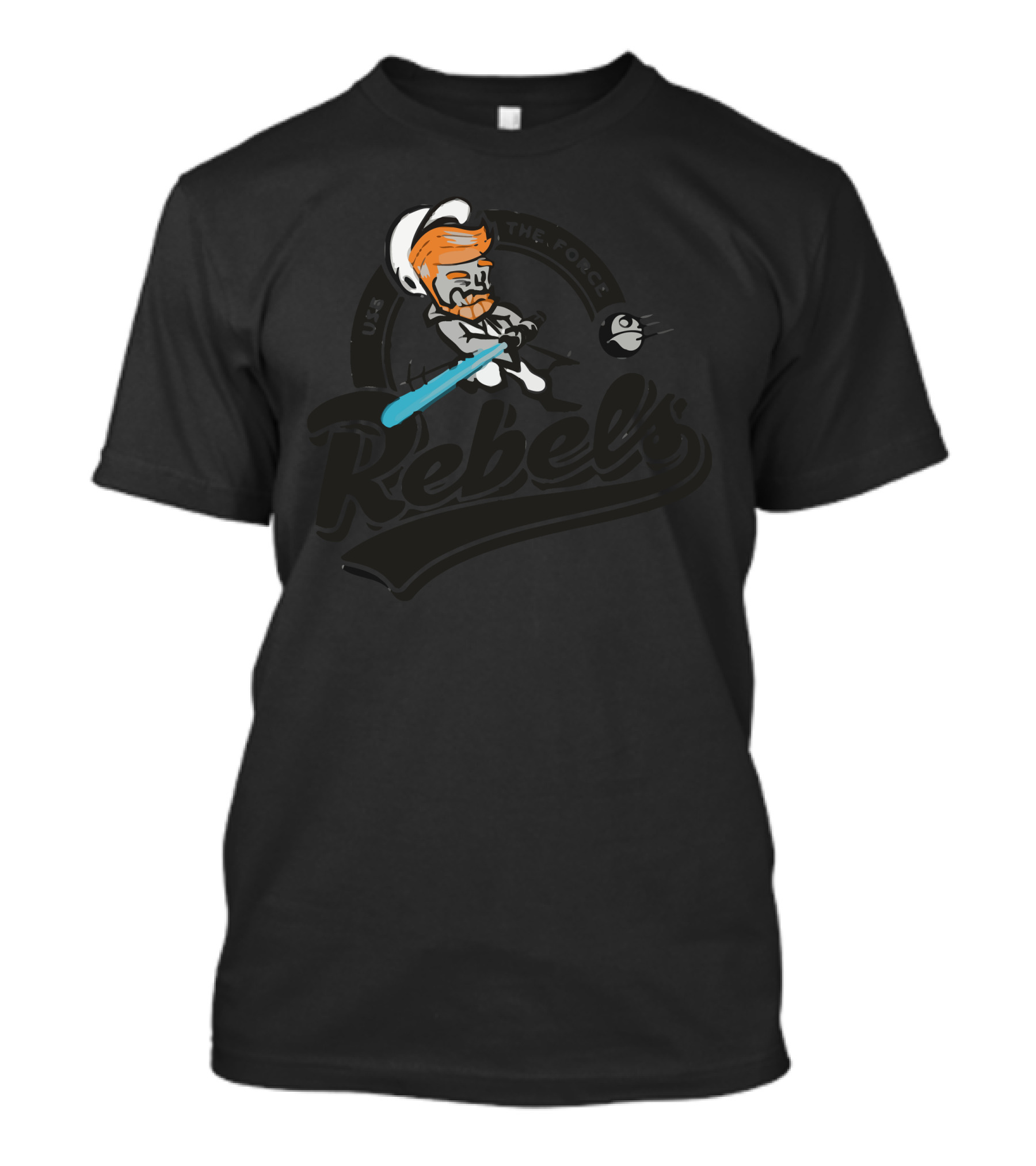Rebels Cartoon Baseball Character With Bat And Ball T-Shirt