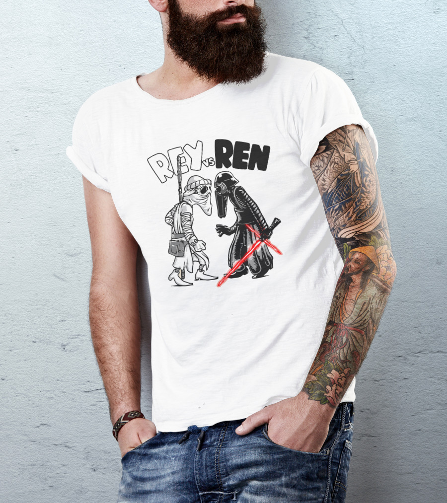 REY VS REN Lightsaber Duel Epic Showdown T-Shirt