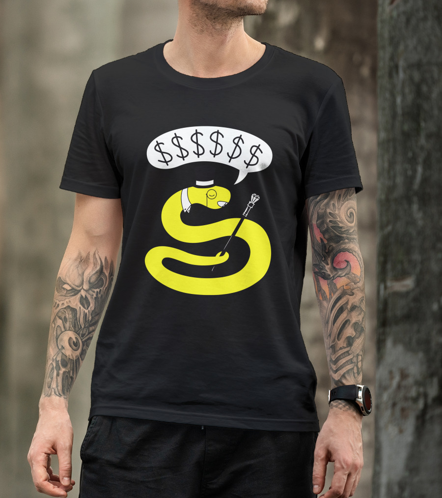 Rich Snake Wealthy Icon With Top Hat Cane And Dollar Signs T-Shirt